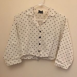White and Black Polka Dotted Shawl